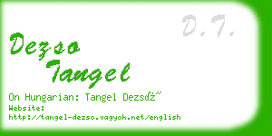 dezso tangel business card